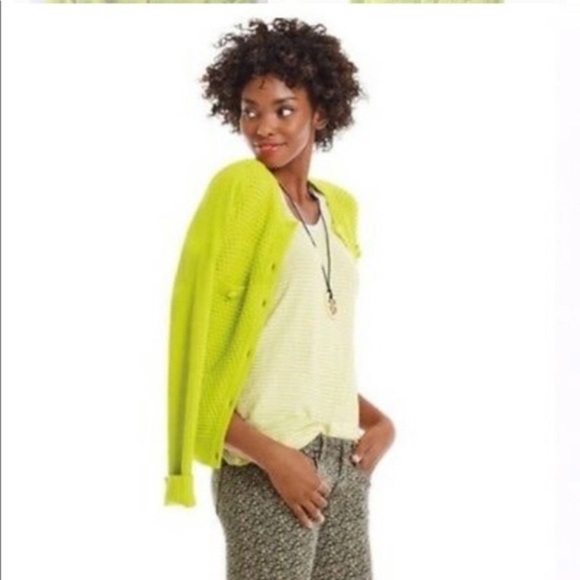 Cabi Loren Lime Green Cardigan Sweater 